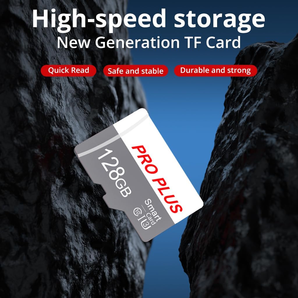 2 Pack TF Card 128GB with Adapter, High Speed Memory Card, UHS-I C10 A1 Memory TF Card for Tablet/Mobile Phone/Camera/Car Audio/Game Console (TF183 White Gray 128GB)