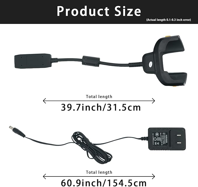 TC70 TC77 TC72 TC75 TC70X Scanner Charger Cable for Symbol Zebra PDA, Android Barcode Scanners Charger, Includes Power Supply(CHG-TC7X-CBL1-01)