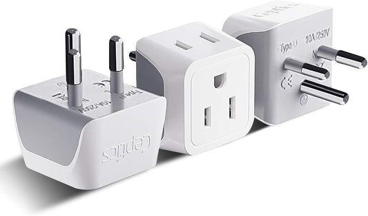 Ceptics Thailand Travel Adapter with Dual Usa Input (Type O) Ultra Compact - 3 Pack - Safe Grounded Perfect for Cell Phones, Laptops, Camera Chargers and More (CT-18)