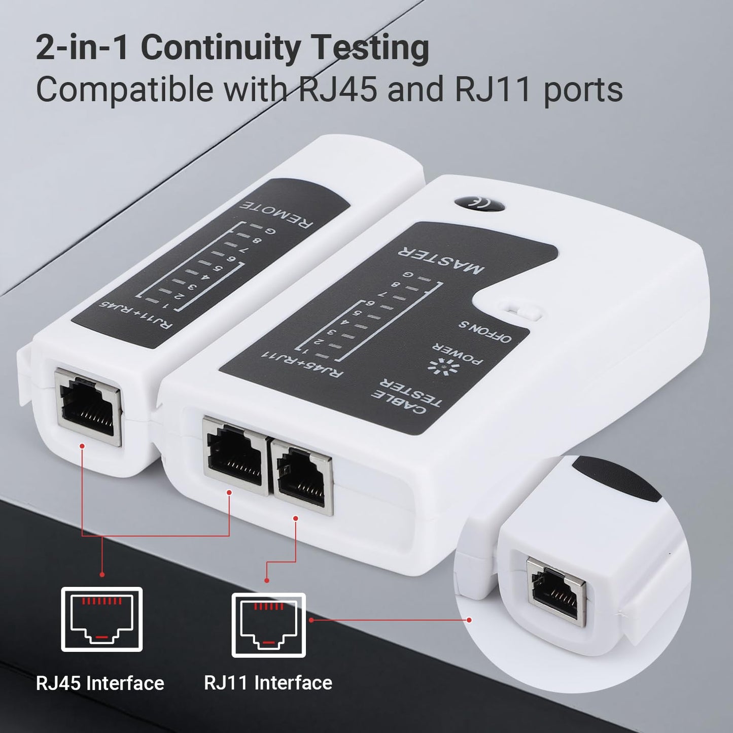 RJ45 Cable Tester Network Cable Tester Ethernet Wire Test Tool for LAN Phone RJ45 RJ11 RJ12 Cat5 Cat5e Cat6 Cat6a Cat7 UTP/Shield Cable