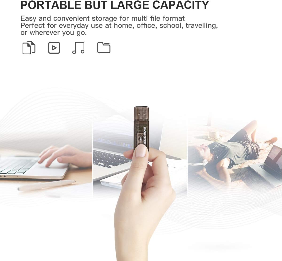 INLAND Micro Center SuperSpeed 5 Pack 32GB USB 3.0 Flash Drive Gum Size Memory Stick Thumb Drive Data Storage Jump Drive (32G 5-Pack)