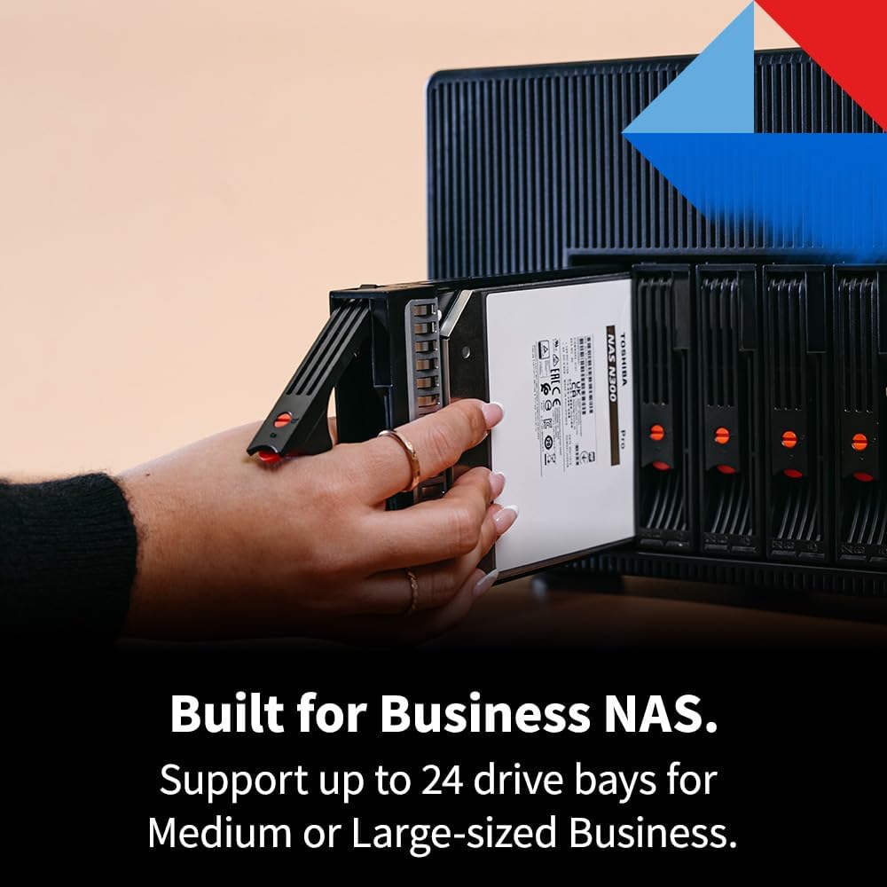 Toshiba N300 PRO 4TB Large-Sized Business NAS (up to 24 Bays) 3.5-Inch Internal Hard Drive - Up to 300 TB/Year Workload Rate CMR SATA 6 GB/s 7200 RPM 512 MB Cache - HDWG740XZSTD