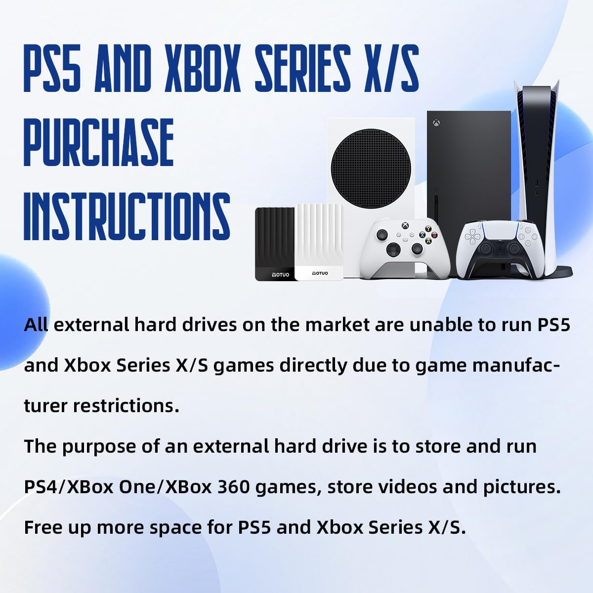 Portable External Hard Drive Storage Expansion Mobile HDD USB 3.0 for PC, Mac, Desktop, Laptop, PS4, PS5, Xbox One X/S, Xbox 360, Xbox Series X/S, Office & Game (White, 750GB)