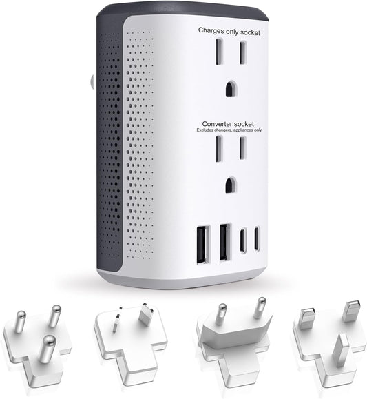 Voltage Converter Us to Europe, 220v to 110v Power Adapter, European Plug Power Converter 2500w, Transformer for Curly Hair Dryer, Travel Adapter Worldwide Step Down，