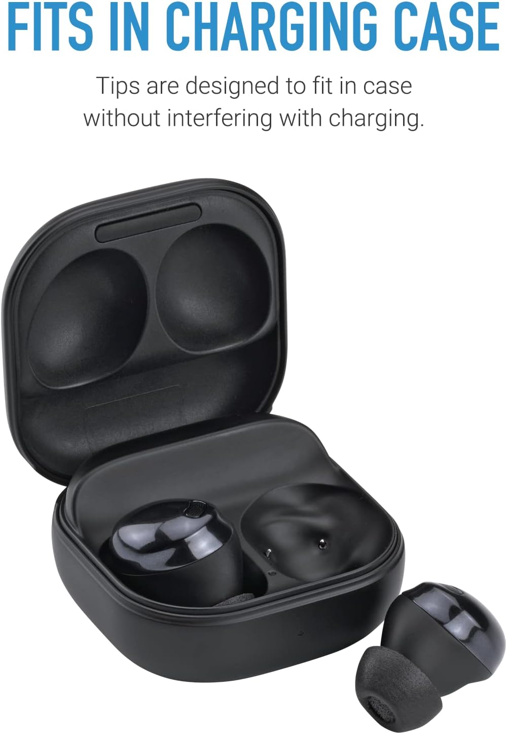 Comply Memory Foam Replacement Earbud Tips for Samsung Galaxy Buds Pro | Ultimate Comfort, Secure Fit, Superior Noise Isolation | Black, Medium (3 Pairs)