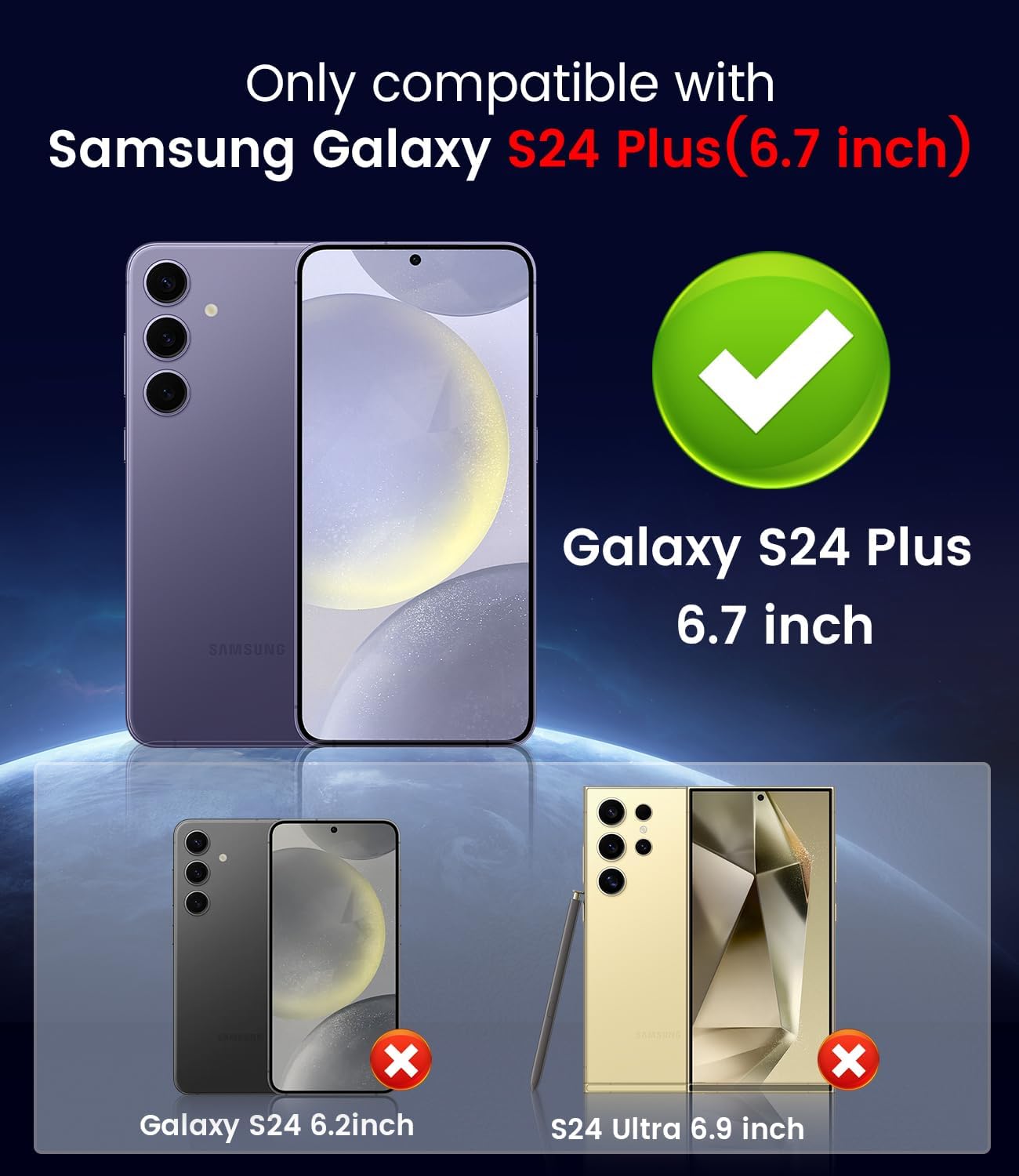 Magnetic for Samsung Galaxy S24 Plus Case [Compatible with MagSafe][Built-in Camera Lens Protector] Slim Soft Silicone Bumper Shockproof Metallic Luster Phone Case (Black)