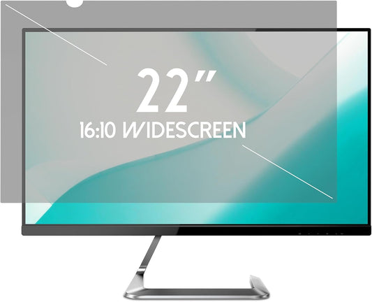 22 Inch Desktop Privacy Screen Shield for 16:10 Wide Monitor - Anti Glare Computer Privacy Screen Cover | Blue Light Blocking Screen Protector | Scratch Resistant UV Filter | Attachment Type
