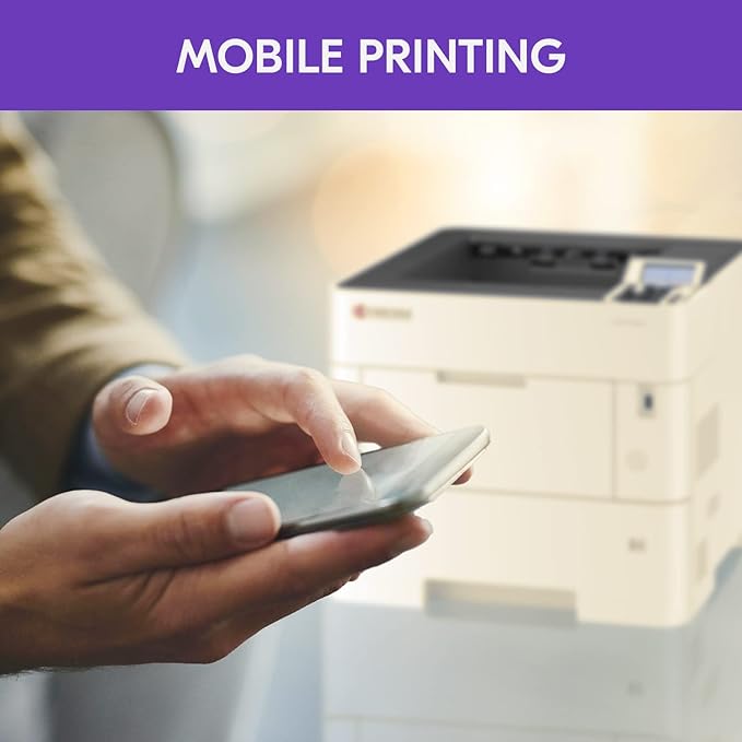 KYOCERA ECOSYS PA6000x Monochrome Laser Printer, 62 ppm, 600 x 600 dpi and Up to Fine 1200 dpi, 600 Sheet Tray, 100 Sheet MPT, Duplex, 5 Line LCD w/Hard Key Panel, Gigabit Ethernet, USB, 512 MB