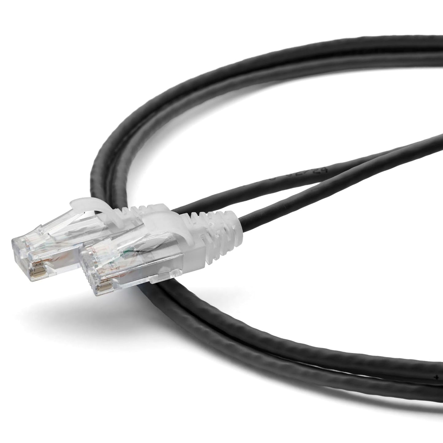 TRUECABLE Cat6 Component Rated Patch Cable, Unshielded (U/UTP), 7ft, Black, 28AWG Solid Copper, Snagless 10G High-Speed Ethernet Cable, PoE++ 4PPoE 100W, UL Listed, RoHS-3, 1 Pack