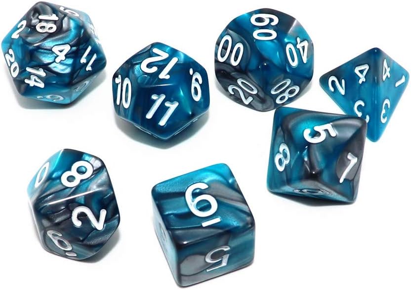 DND Dice Set, 6Pack 7 Die Polyhedral D&D Dice Sets with D20 D12 D10 D% D8 D6 D4 Compatible with Dungeons and Dragons Role Playing Games RPG MTG Table Games (42 Pieces)