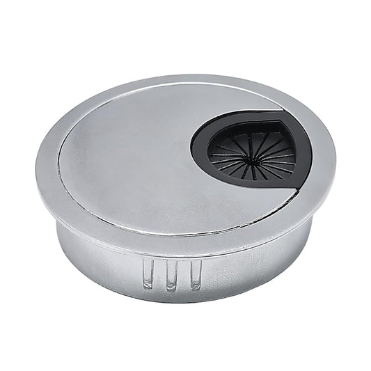1 Pcs Desk Grommet 2" / 50 mm, Desk Cord Hole Cover, Cable Grommet Metal Zinc Alloy Materilal, Desk Hole Grommet for Home & Office Pc, Detachable Cable Cord Organizer-Matte Silver