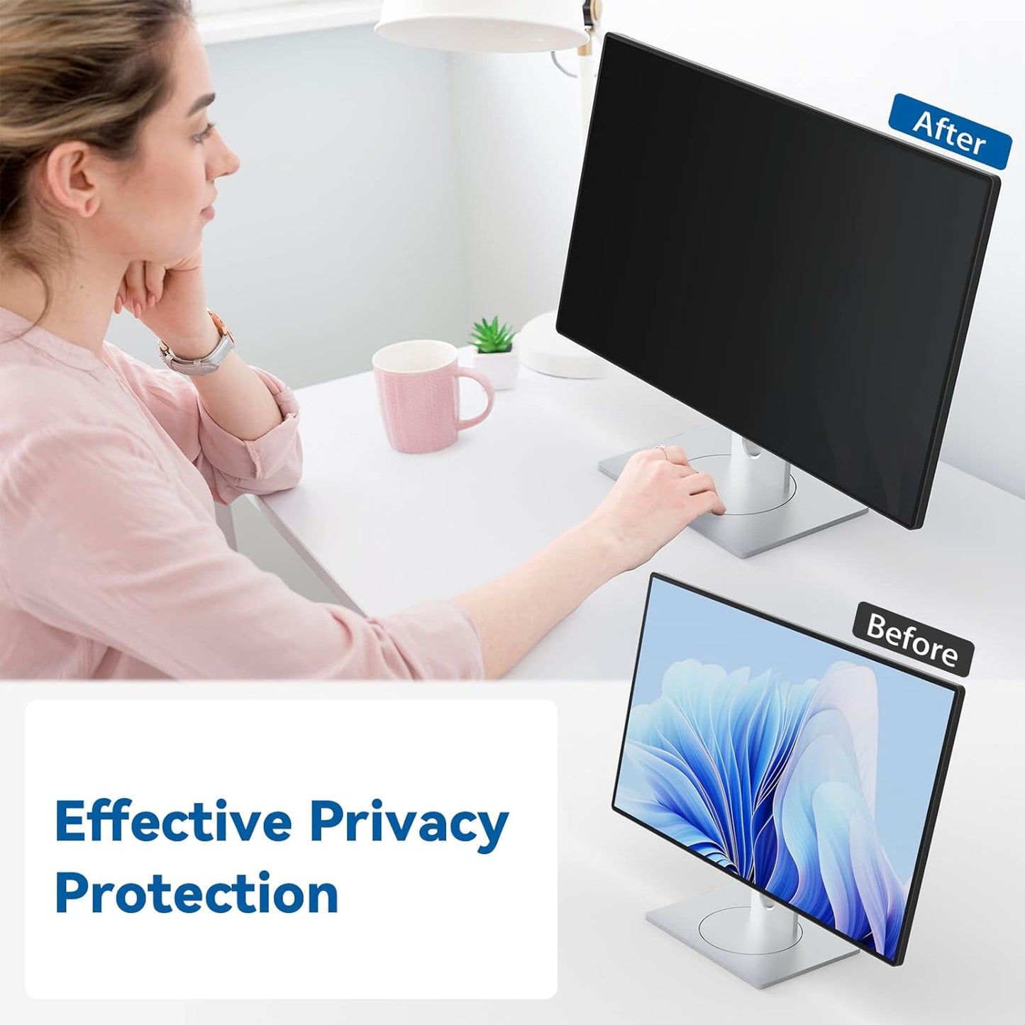 IPROKKO [2-Pack] 20 Inch Computer Privacy Screen Filter for 16:10 Widescreen Monitor, Removable 20in Anti Blue Light Glare Privacy Shield, Anti Spy Security Protector for Hp Dell Asus Acer Samsung