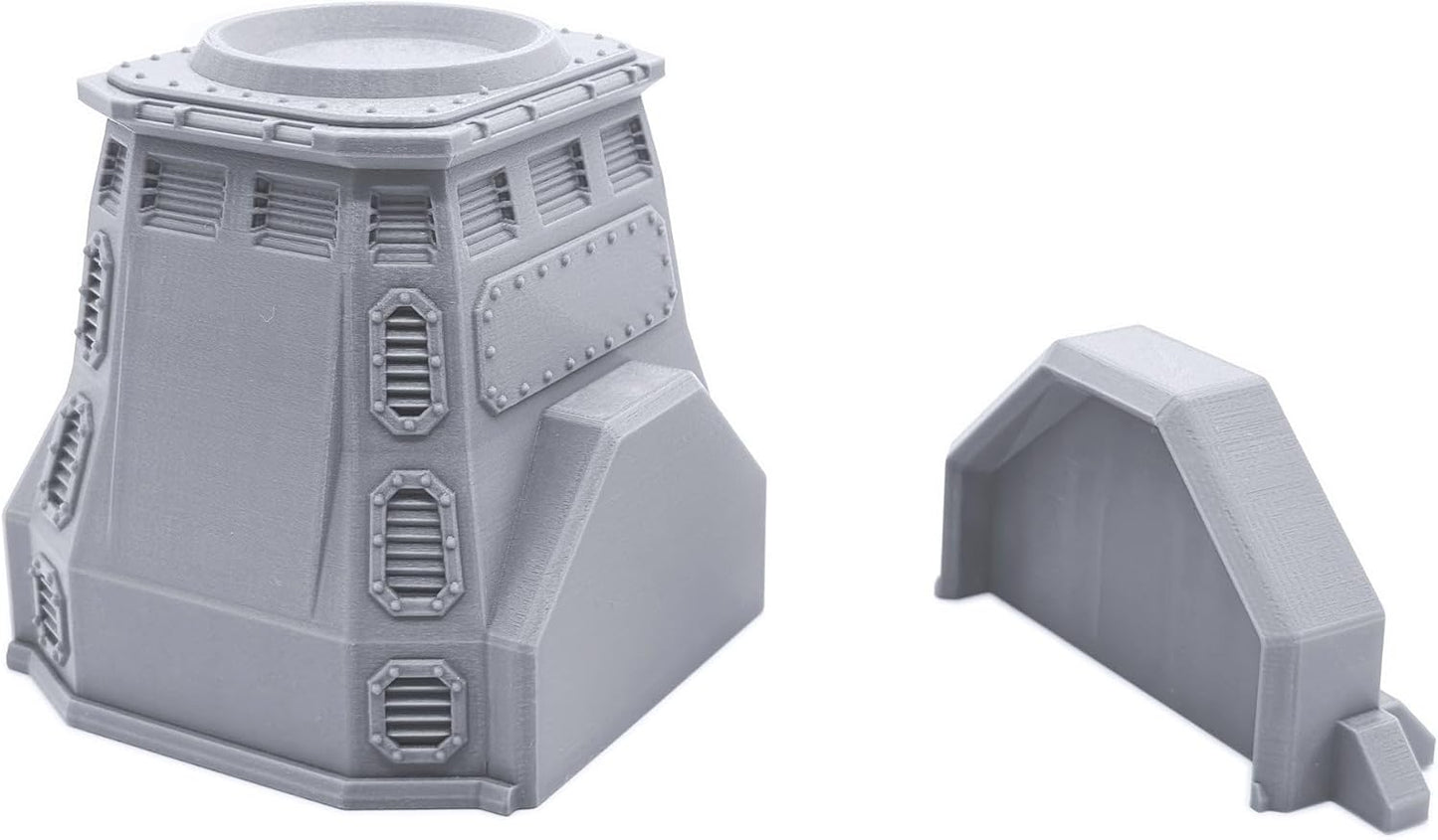 EnderToys Armored Barracks Set by Terrain4Print, 3D Printed Tabletop RPG Scenery and Wargame Terrain 28mm Miniatures, Grey