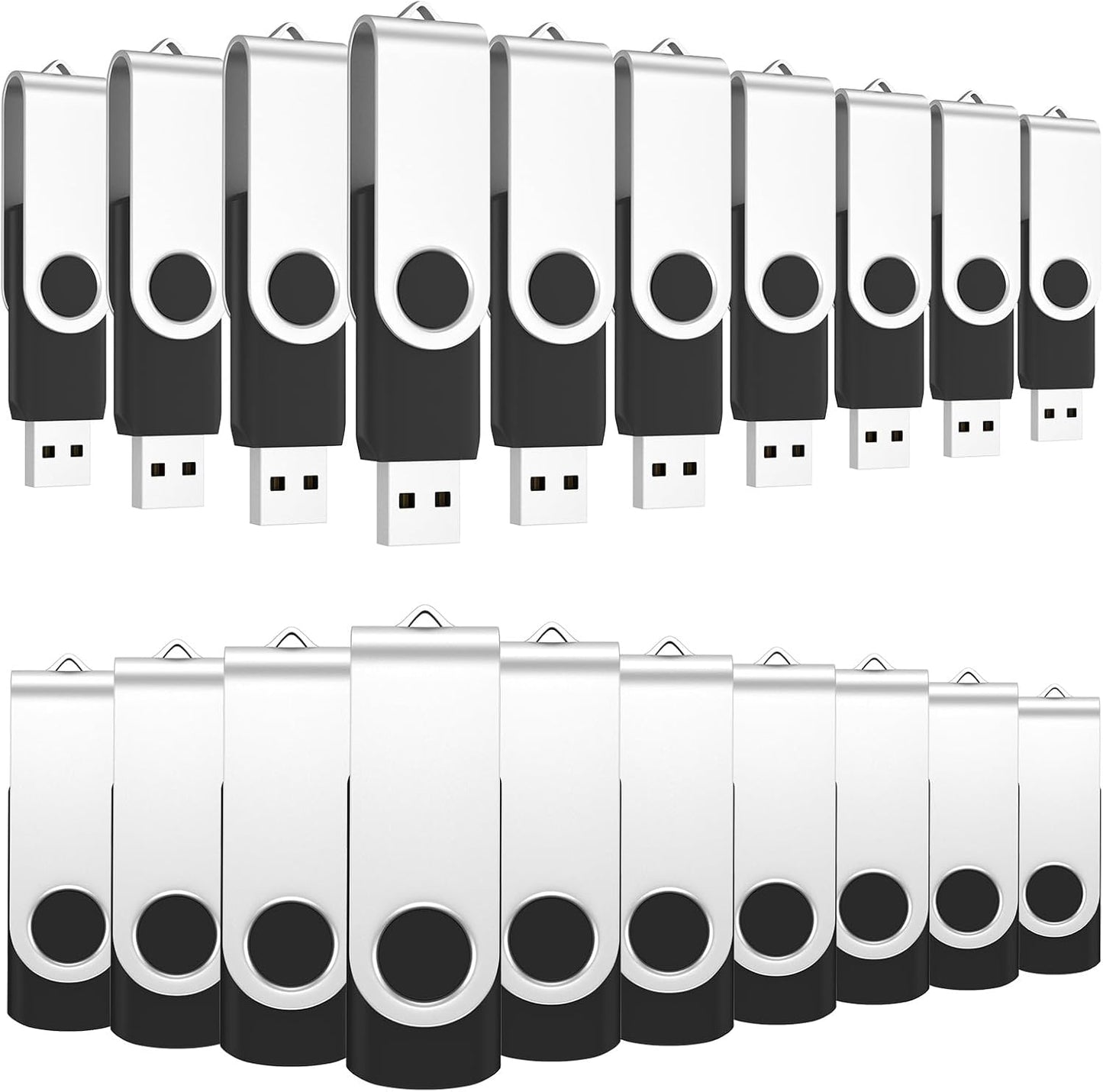 ABLAZE 2GB USB Flash Drive 100 Pack, USB 2.0 Thumb Drives Bulk Memory Sticks Pendrives 100PCS (Black)
