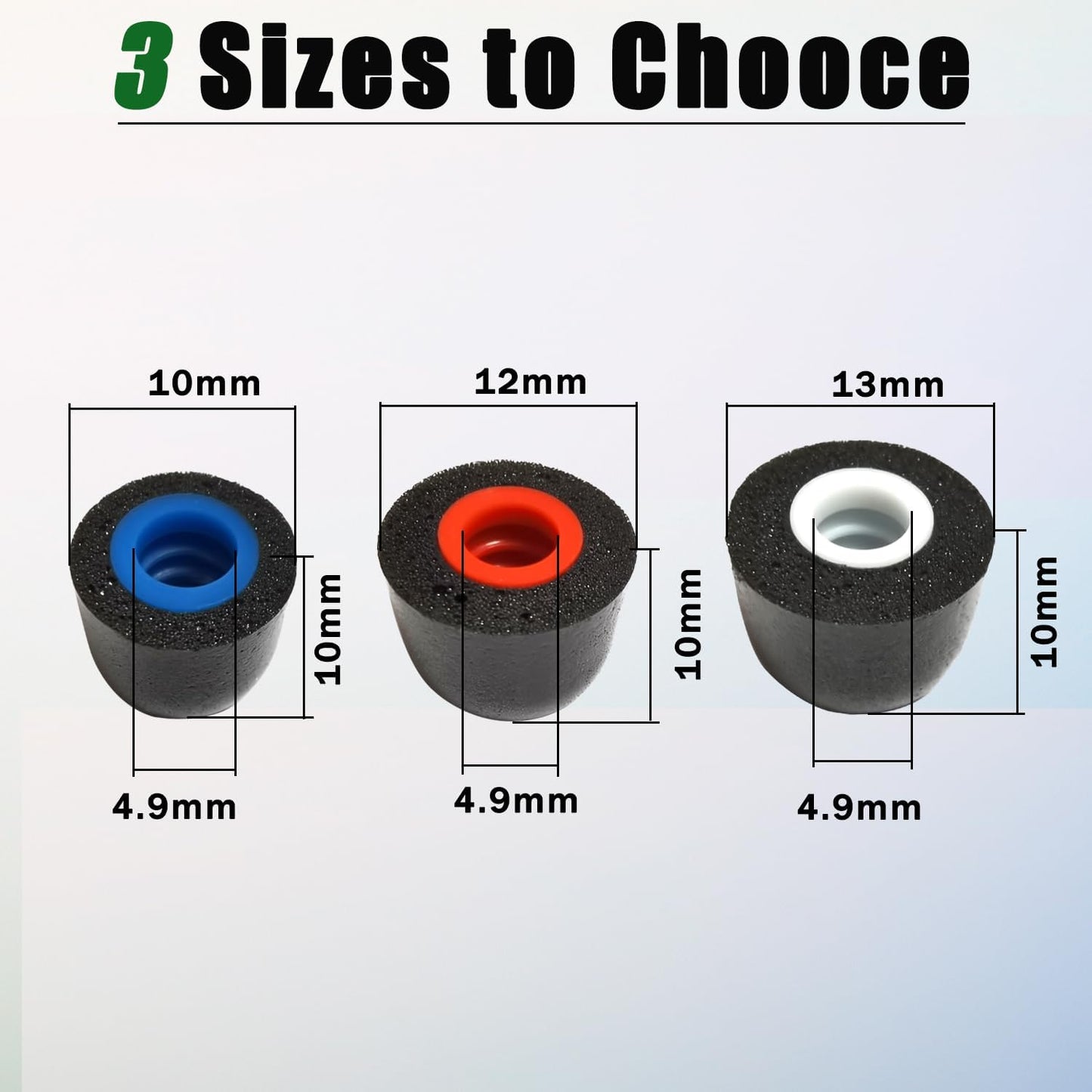 Memory Foam Tips Replacement Ear Tips Fit 5mm-7mm Anti-Slip Isolation Noise Replacement Earbuds Tips for in-Ear Earphones with Storage Box