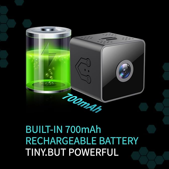 Mini Wireless Camera Home Security cámaras Indoor/Outdoor Cam 1080P HD Small Smart WiFi House Cameras Micro House Nanny Cams Battery-Powered with Motion Detection and Clear Night Vision Baby Monitor