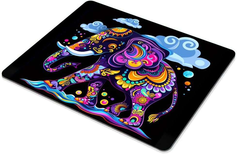 Square Mouse Pad Decorative Patterned Elephant-1,Gaming Mouse Pads for Desk,Soft Computer Waterproof Non-Slip Mouse Mat