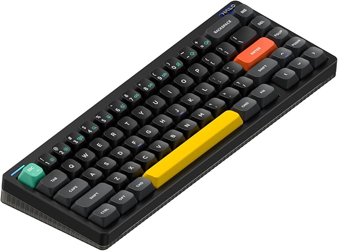 nuphy Halo65 V2 Wireless Mechanical Keyboard with PBT Keycaps, 65% Hot Swappable Custom Gaming Keyboard Compatible with QMK/VIA, RGB Backlit, Gasket Structure, BT5.0/USB-C/2.4GHz,Black-Blush Switches