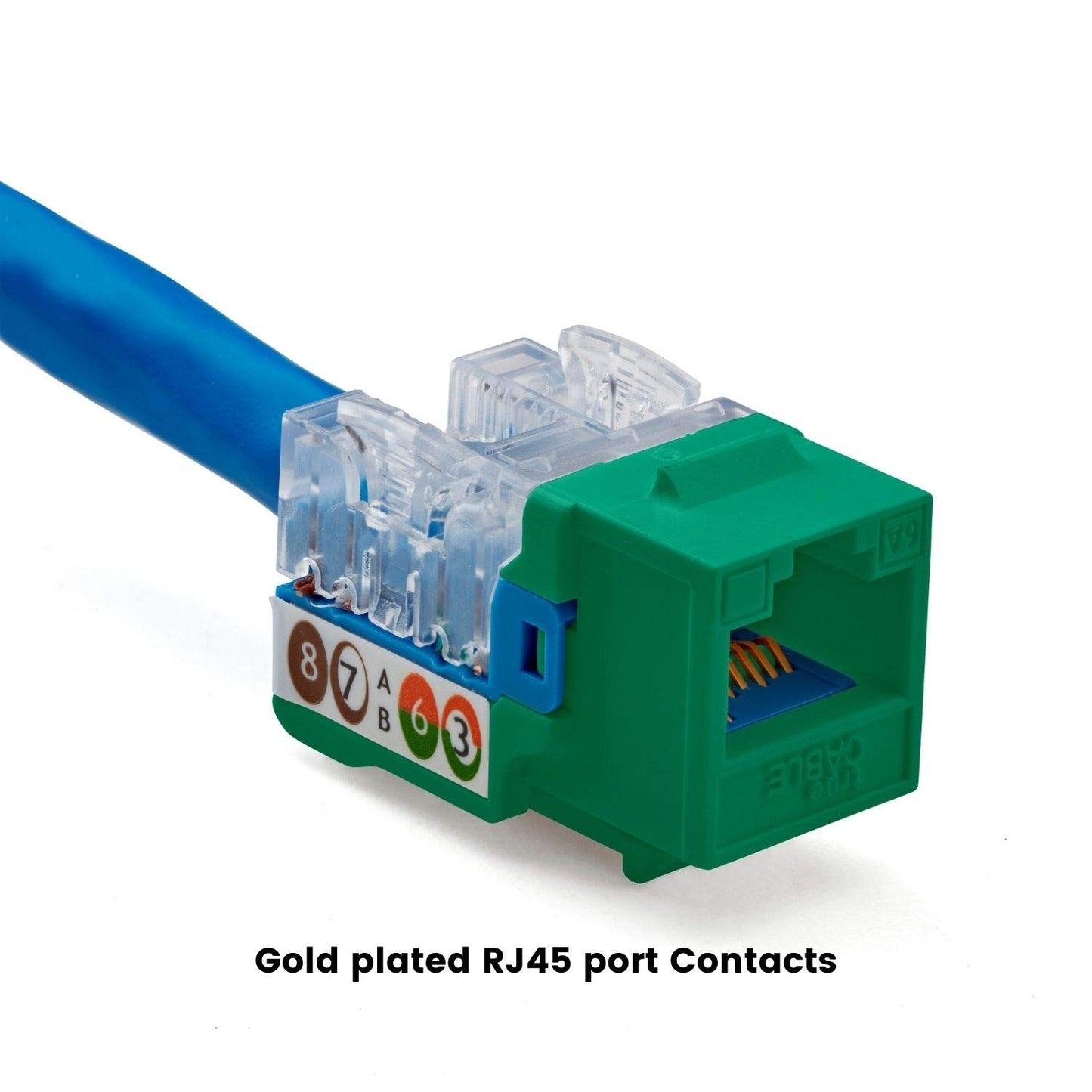 trueCABLE Cat6A Keystone Jack, Unshielded (UTP), 90 Degree Punch-Down, PoE++ (4PPoE), UL Listed, ETL Verified, ANSI/TIA Certified, Modular RJ45 Female, Green, 48 Pack