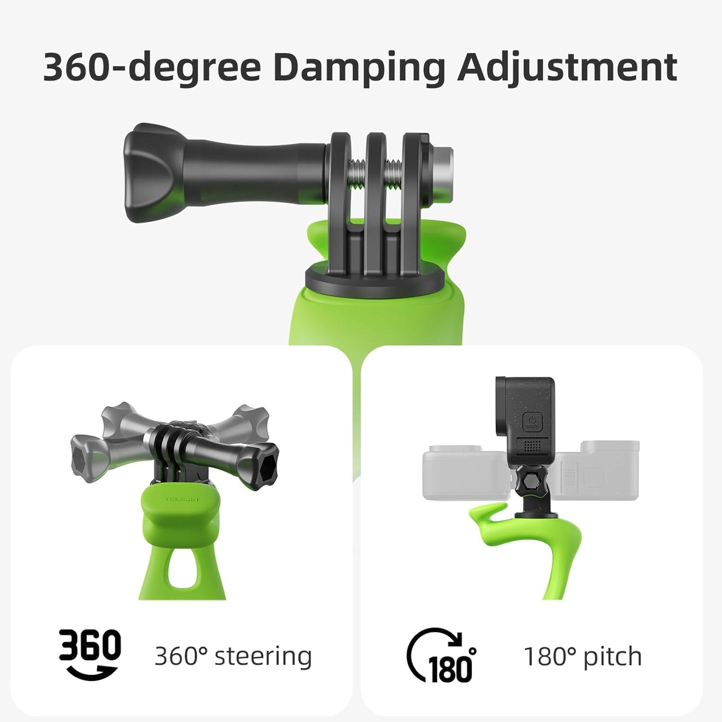 TELESIN Camera 360 Strap Mount Flexible Wrap Band Bike Motorcycle Handlebar Tube Roll Bar Stick Pole Ski Holder Accessories for GoPro Hero 13 12 11 10 Insta360 X5 DJI Osmo Nano Action 5 Pocket 3 AKASO