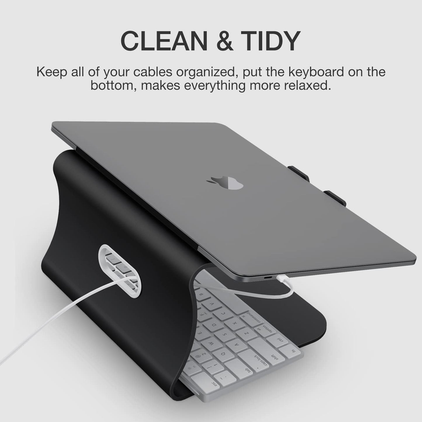 Laptop Stand, Aluminum Notebook Holder Riser Heat-Vent for MacBook Air/Pro, Dell, HP, Lenovo, Microsoft Surface, Samsung 11-16 inches Notebook (Black)