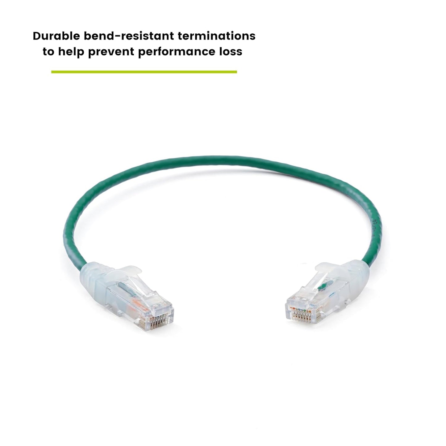 TRUECABLE Cat6 Component Rated Patch Cable, Unshielded (U/UTP), 1ft, Green, 28AWG Solid Copper, Snagless 10G High-Speed Ethernet Cable, PoE++ 4PPoE 100W, UL Listed, RoHS-3, 1 Pack