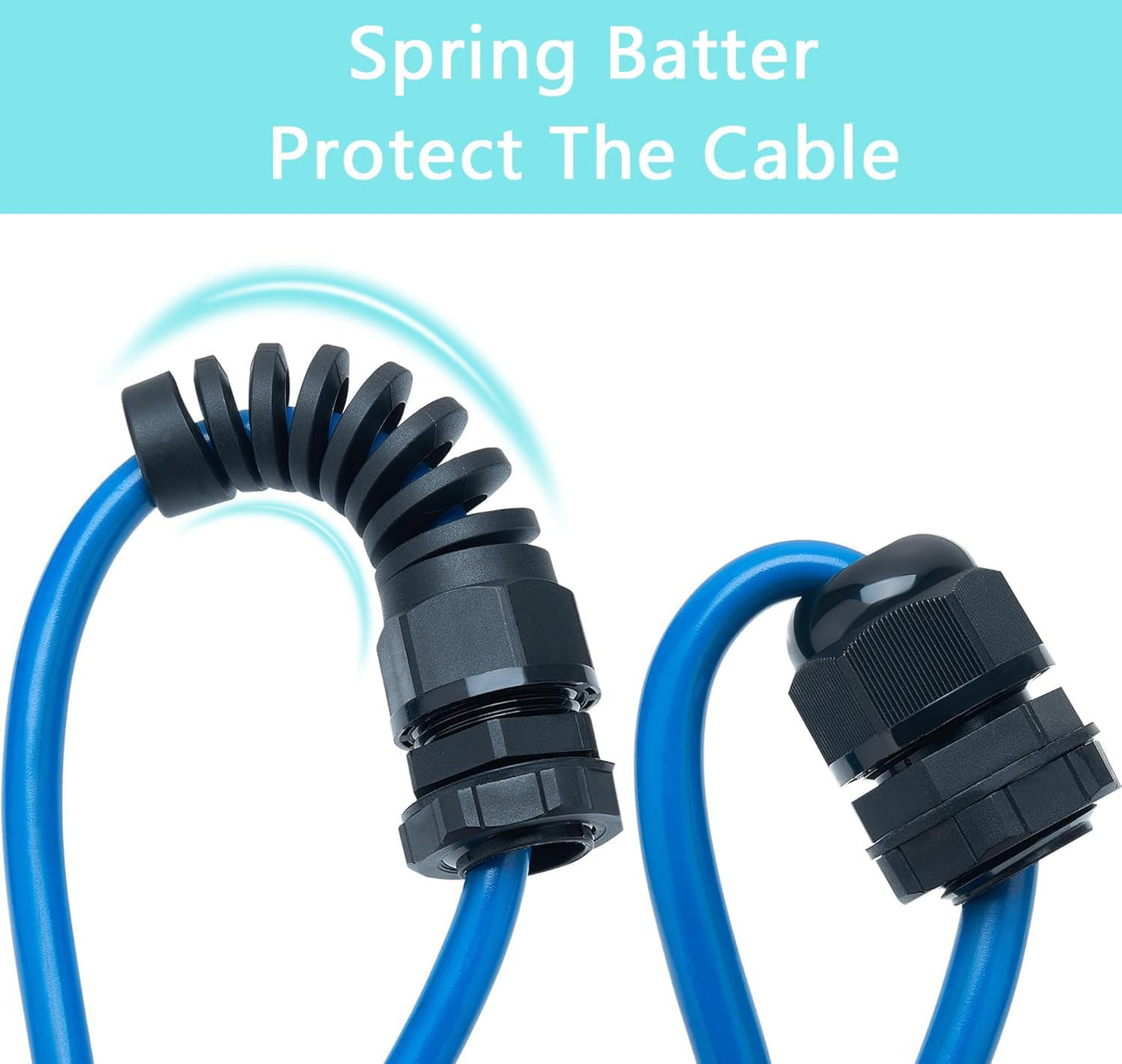 38 Pcs Waterproof Cable Gland, PG7、PG9、PG13.5、PG21 Thread 3~18mm,waterproof wire grommet Strain Relief Cord Connectors,Suitable for Various Electrical Installations