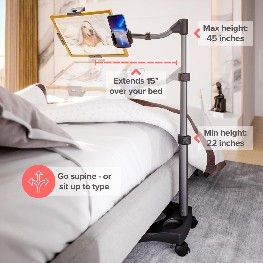 LEVO G2 Essential Tablet Floor Stand Tablet PCs, iPads, iPad mini, New iPad Pro, Galaxy, Nexus, Xoom, Surface Pro, Miix, Nook, Fire, and Other Tablets and e Readers Black Color