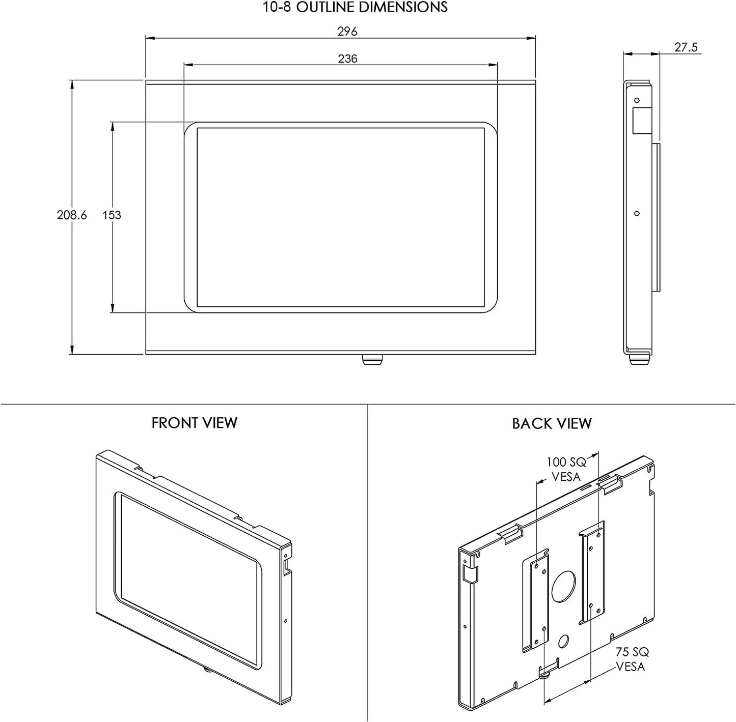 TABcare Locking Security Metal Case for Apple iPad Air 1/2 9.7" for Kiosk, POS, Store, Show Display (Black, iPad Air 1/2 9.7)