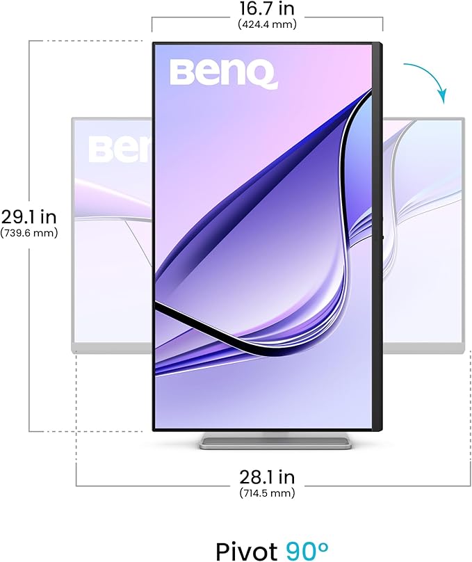 BenQ MA320U 32” 4K 3840x2160 Monitor for MacBook® Pro/Air, Dual USB-C, 90W Power Delivery, Mac Color Match, USB Hub, Brightness & Volume Control on Mac, Height & Tilt Adjustable Stand, P3 Color Gamut