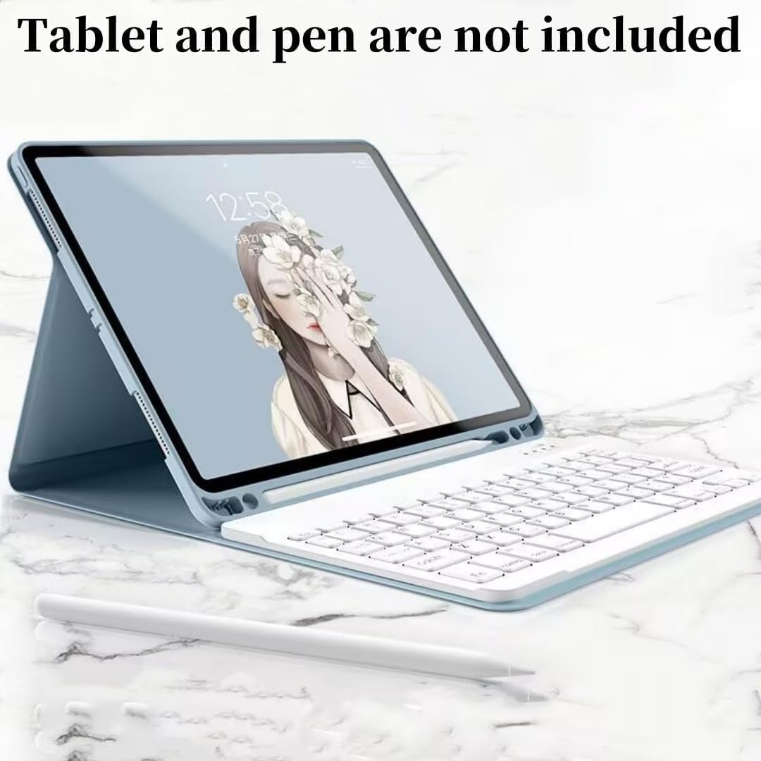 for iPad mini 5th Generation/iPad mini 4 Keyboard Case with Mouse and Rainbow Backlit Detachable Bluetooth Keyboard Cover,Mint Green