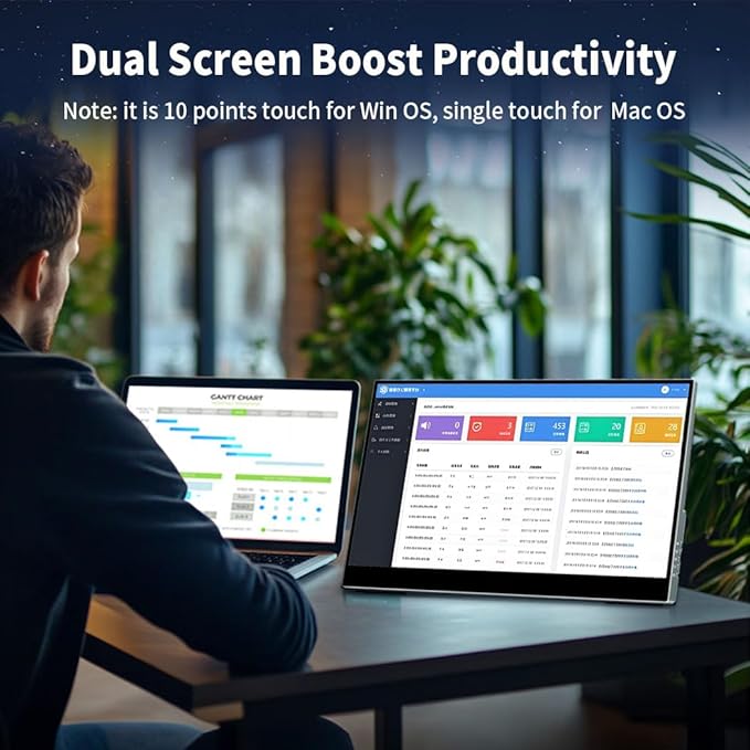 Portable Monitor 4K 120Hz,17.3 Inch Touchscreen Dispaly,100% P3，Support MPP Stylus,VESA & Smart Cover Anti-Glare Eye Care Gaming Monitor for Console,Laptop,Mac,PC