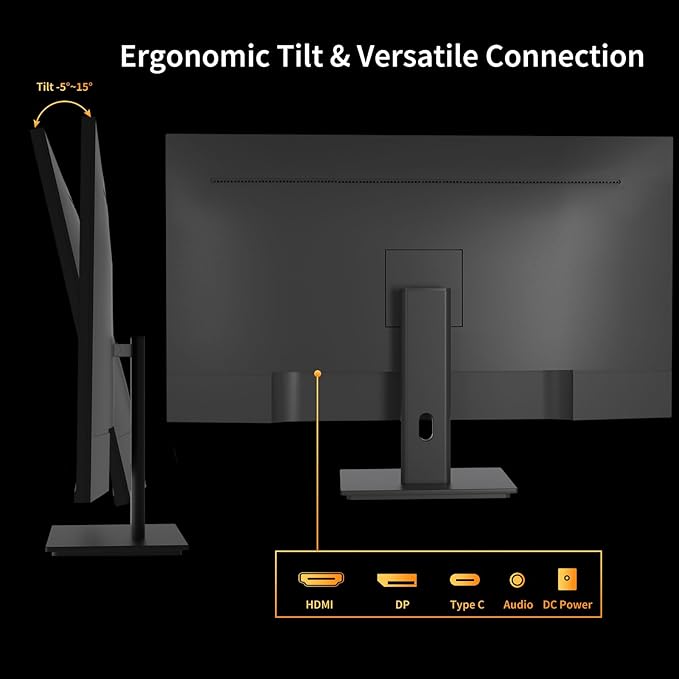 Touchscreen Monitor 27 Inch 2K 100Hz Gaming Monitor, QHD 2560x1440 IPS PC Monitor, 10-Point Multi Touch Screen Computer Monitor, USBC HDMI VGA Ports, Built-in Speakers