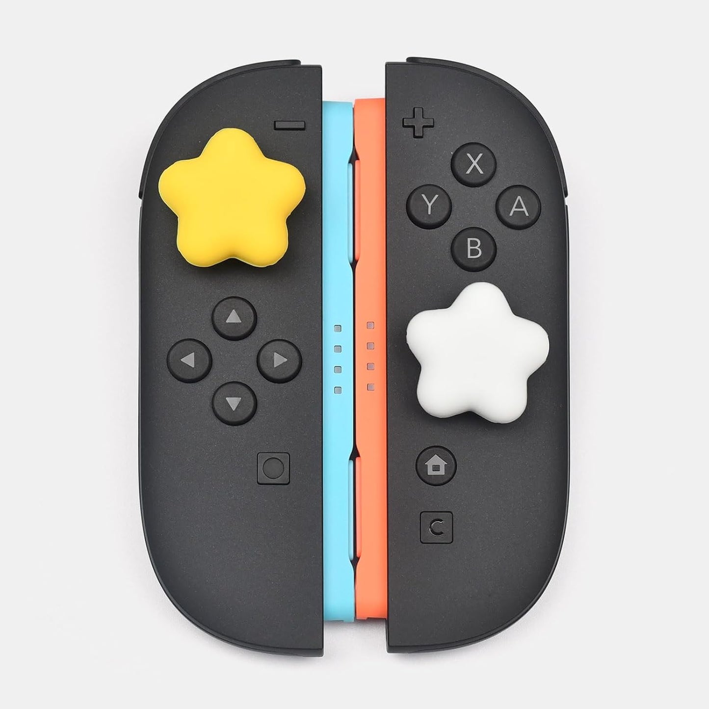 Star-Shaped Thumb Grips for Nintendo Switch 2 4PCS Soft Silicone Joystick Caps, Yellow & White, Anti-Slip