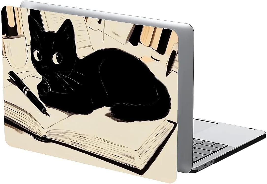 Compatible with MacBook Air 13.3 13.6 Inch Case 2022 2021 2020 2019 Plastic Hard Shell Case Cover,13.3 Pro(A1706/A1708/A1989/A2159/A2289/A2338), Black Cat