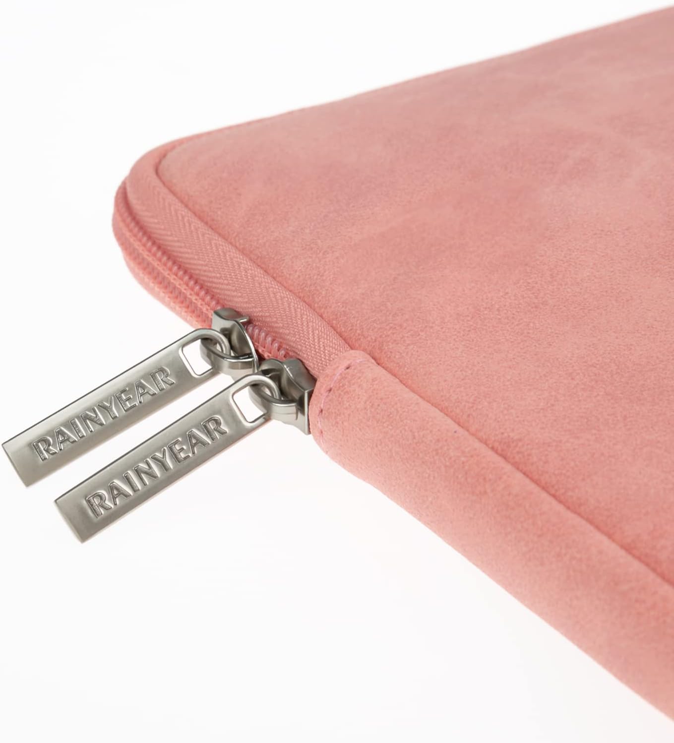 RAINYEAR 13 Inch Laptop Sleeve PU Suede Leather Case Water Resistant Cover Carrying Bag Compatible with 13.3" MacBook Air/Pro A3113 A3240 A2338 A2681 A2337 A2159 A2179 A2251 A2289(Coral)