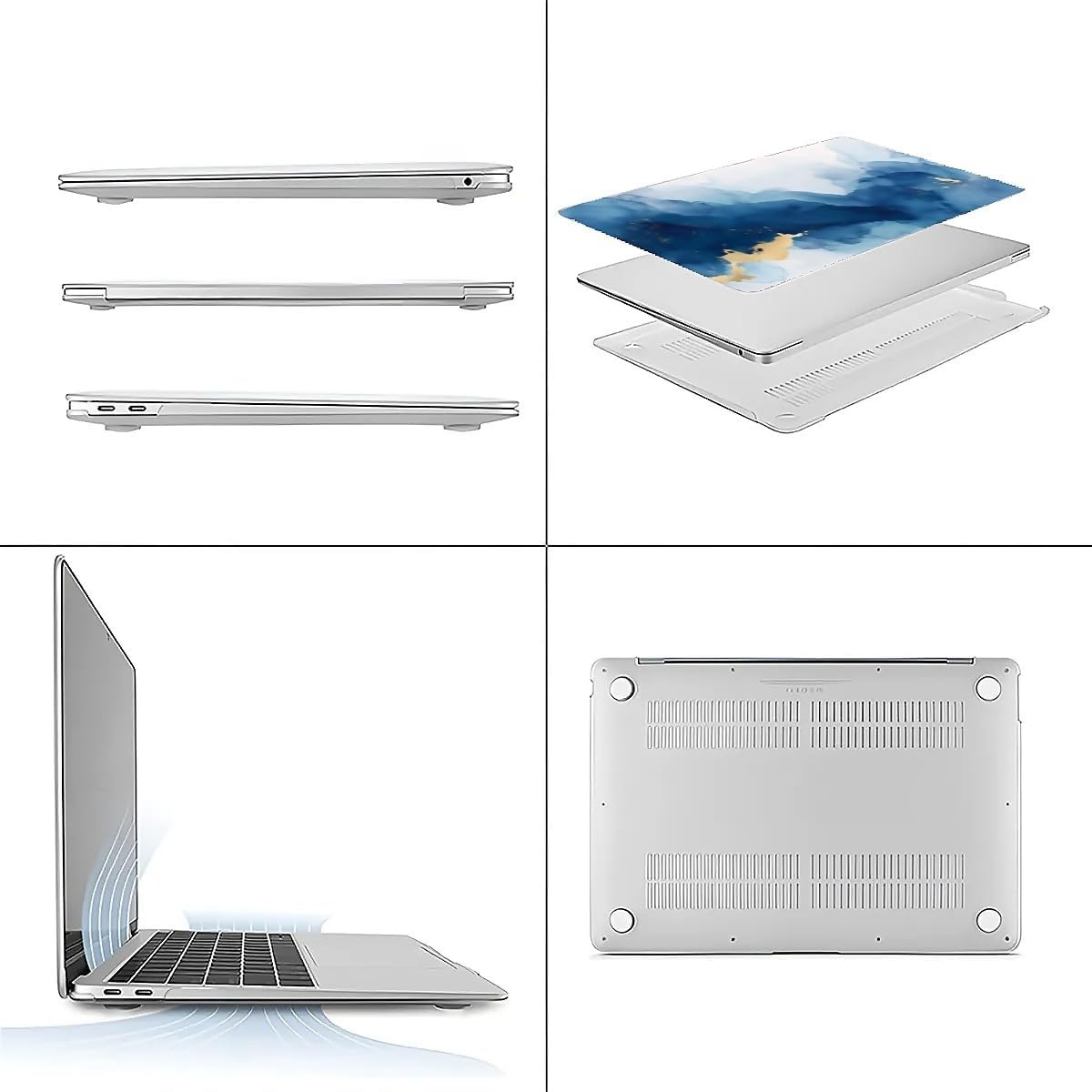 Compatible with MacBook Air 13.3 13.6 Inch Case 2022 2021 2020 2019 Plastic Hard Shell Case Cover,13.3 Pro(A1706/A1708/A1989/A2159/A2289/A2338), Blue Marble