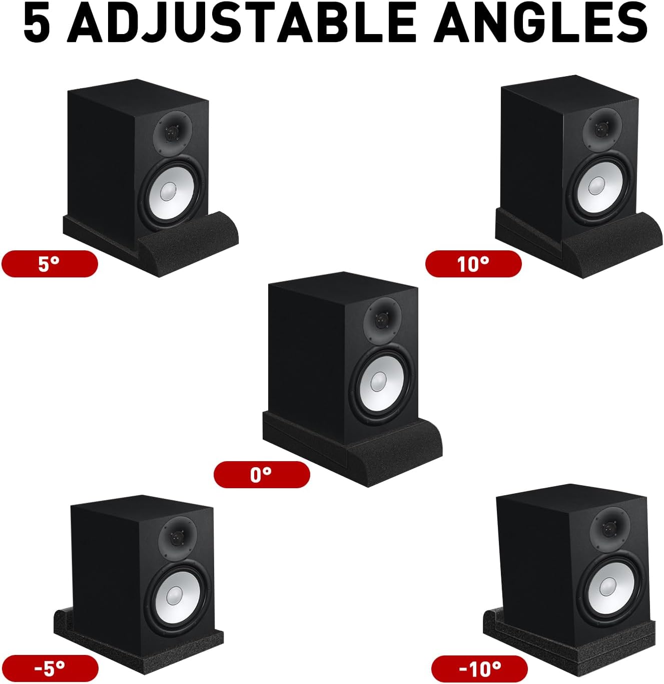Focusound Studio Monitor Isolation pads for 5 Inches Monitors, 2 Pack High Density Acoustic Speaker Isolation Pads Foam