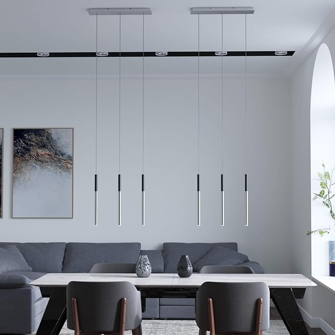 ALTAIR 3 Mini Pendant Lighting Black-Nickel - LED Hanging Light Fixture for Kitchen Island, Bar, Foyer - Cluster Pendants - Dimmable, Adjustable Wire, Lamp Bulb Included
