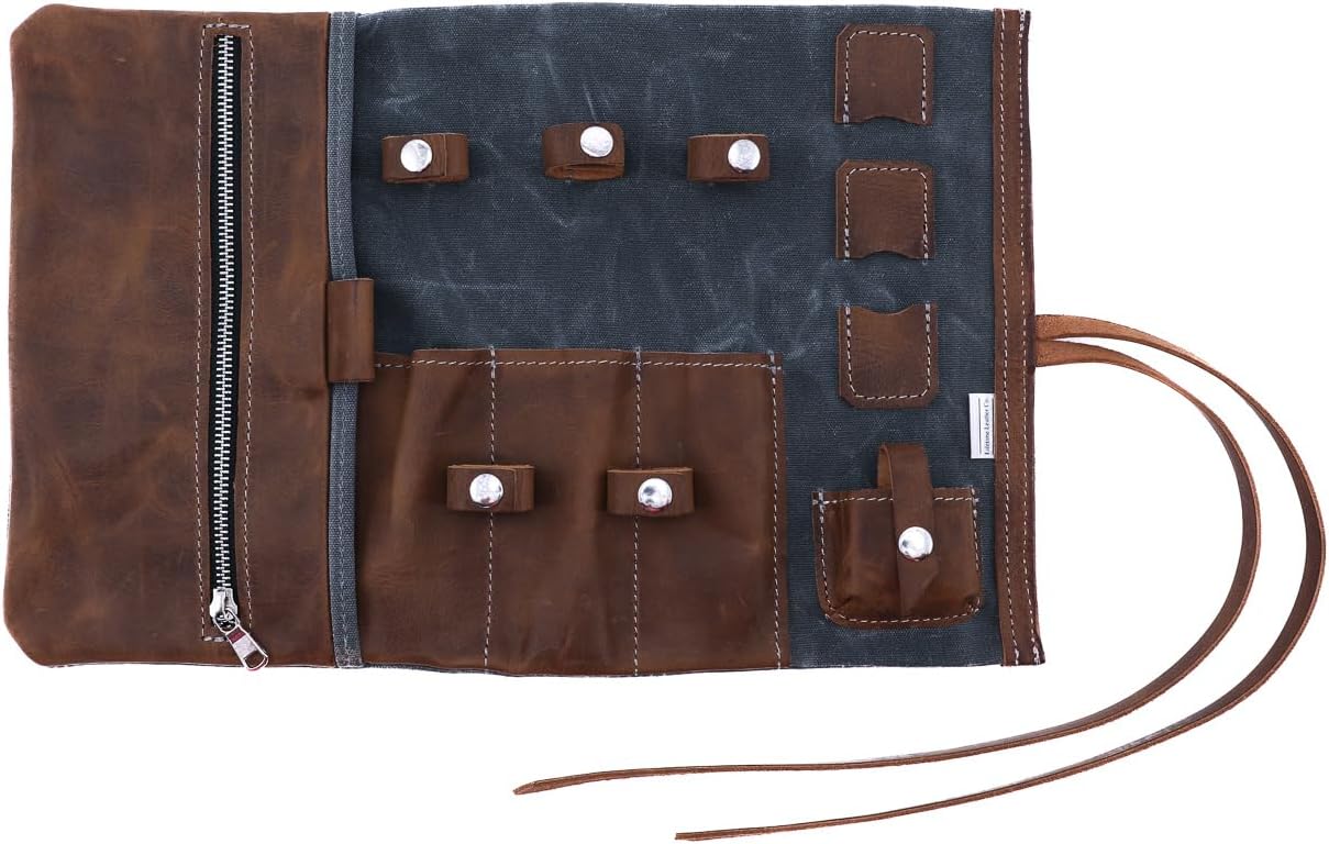 Tech Roll Organizer, Travel Tech Organizer, Cord Organizer, Jewelry Case (Coal Grey - Desert)