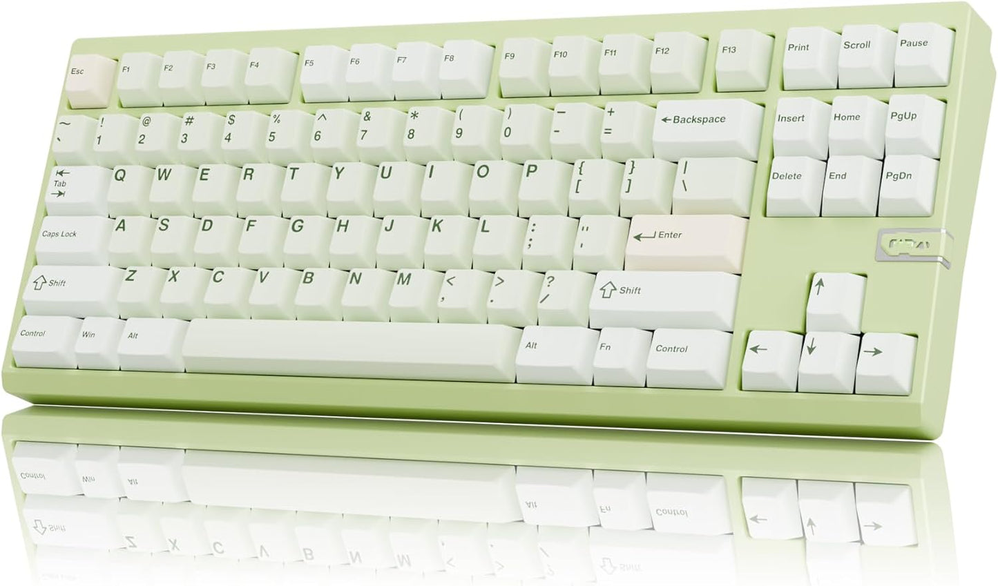 Chilkey ND TKL Aluminum Mechanical Keyboard, 87 Keys Tenkeyless Wireless Gaming Keyboard, Tri-Mode BT5.3/2.4GHz/USB-C PBT Keycaps Hot Swappable Custom Key Board for Windows Laptop Office PC