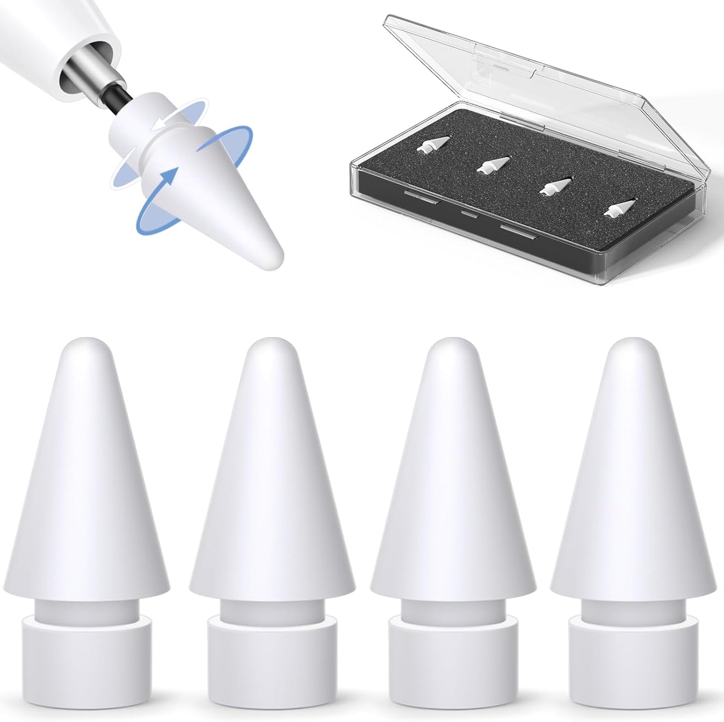 Replacement Tips for Apple Pencil Pro/Pencil 2nd Generation/Pencil 1st Generation/Pencil USB-C (4 Pack)