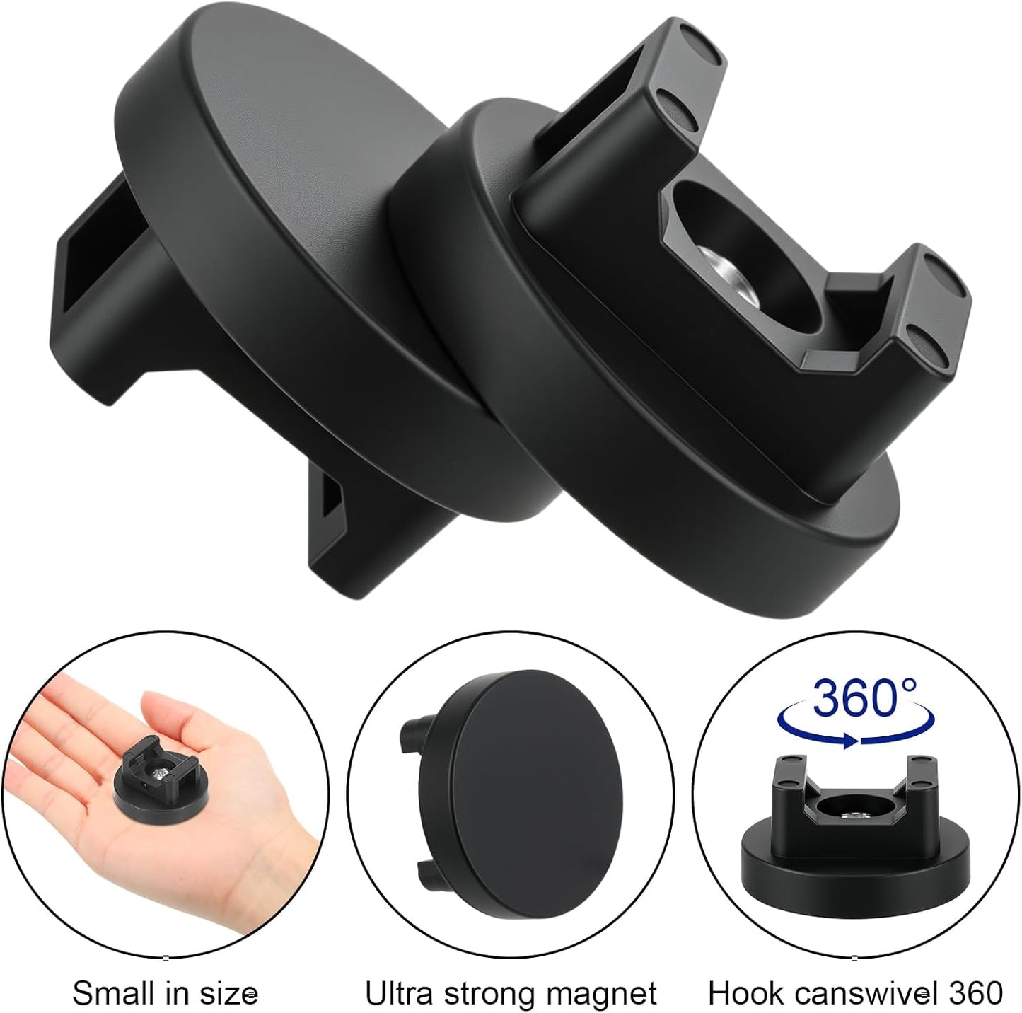 Yookeer 40 Pcs Magnetic Zip Tie Mount Base Black Magnetic Cable Clips Wire Holder Multipurpose Cable Ties Management Base Electrical Supplies for Wire (31 mm)