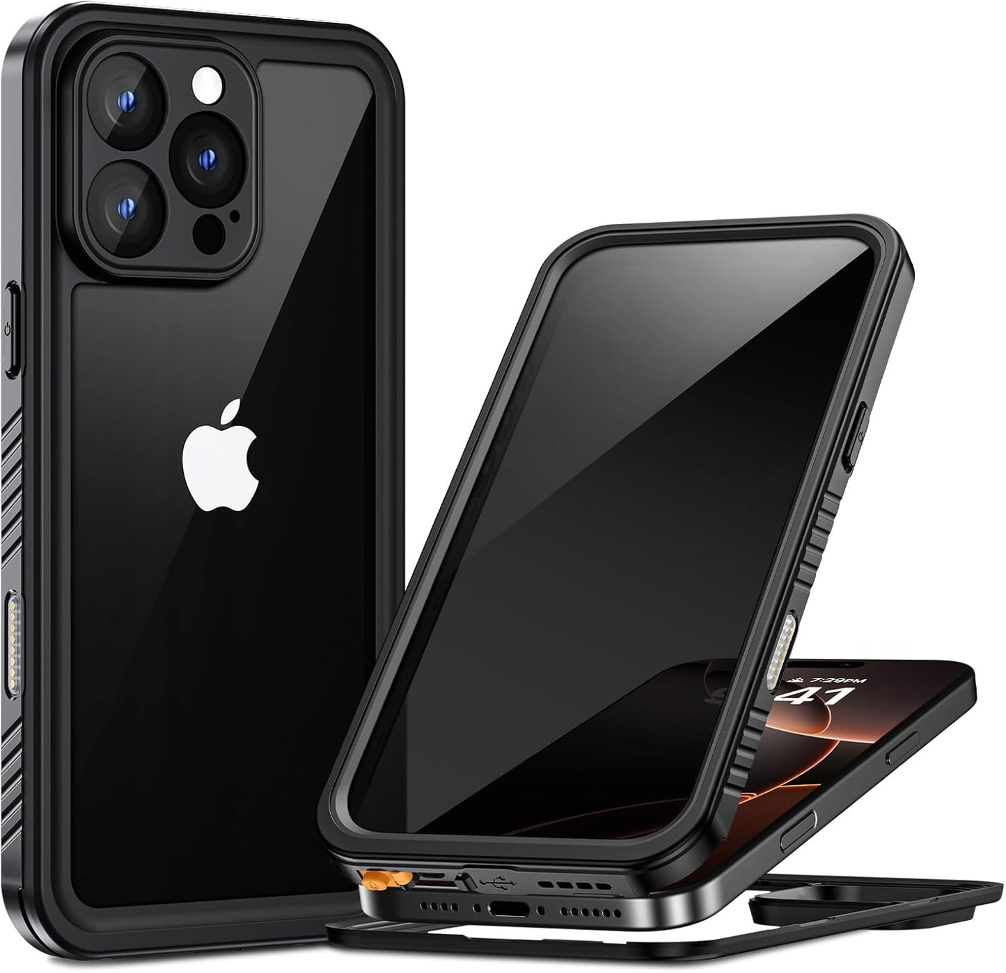 Lanhiem for iPhone 16 Pro Max Privacy Case, Waterproof Dustproof Shockproof Cases for 16 ProMax with Privacy Screen Protector, Full Body Protective Cover for iPhone 16 Pro Max - 6.9 inch (Black)