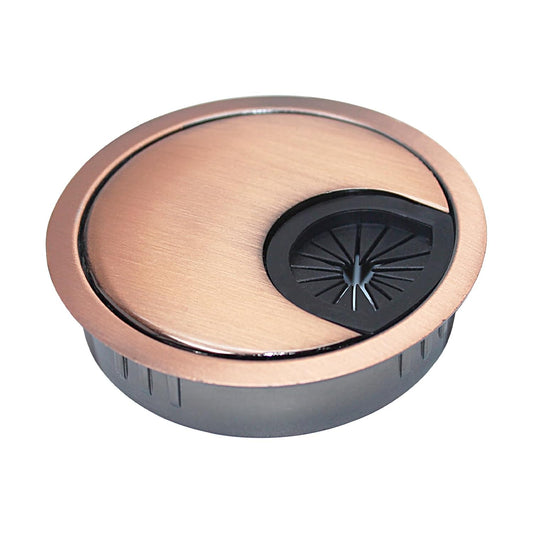 1 Pcs Desk Grommet 2" / 50 mm, Desk Cord Hole Cover, Cable Grommet Metal Zinc Alloy Materilal, Desk Hole Grommet for Home & Office Pc, Detachable Cable Cord Organizer-Copper Red