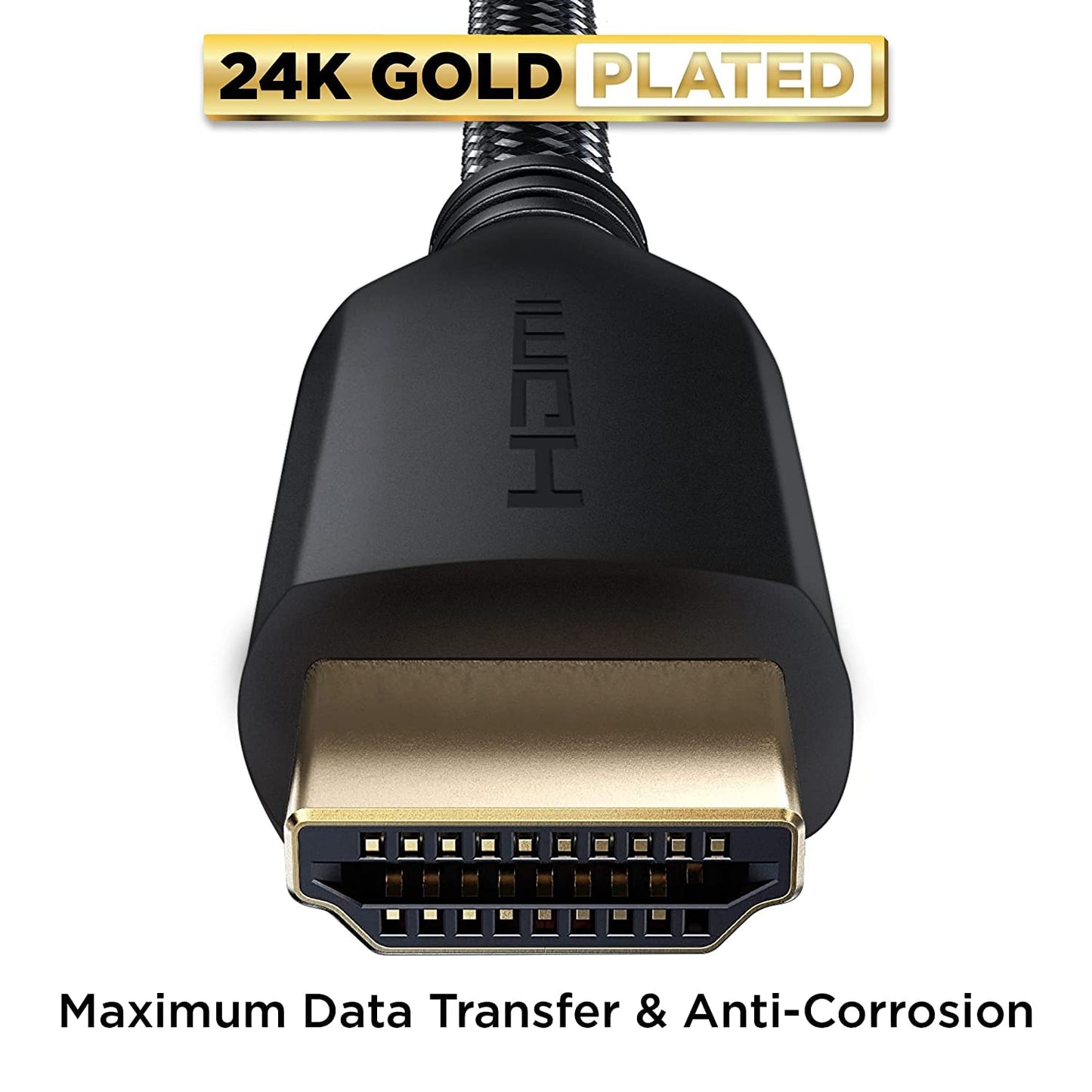 PowerBear 4K HDMI Cable 1 ft | High Speed, Braided Nylon & Gold Connectors, 4K @ 60Hz, Ultra HD, 2K, 1080P, ARC & CL3 Rated | for Laptop, Monitor, PS5, PS4, Xbox One, Fire TV, Apple TV & More