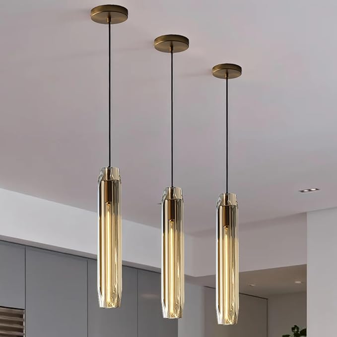 Pendant Lights Kitchen Island Pendant Lights Pendant Light fixtures Kitchen Pendant Light pendent Light Amber Crystal lampshade Island Pendant Lights for Kitchen