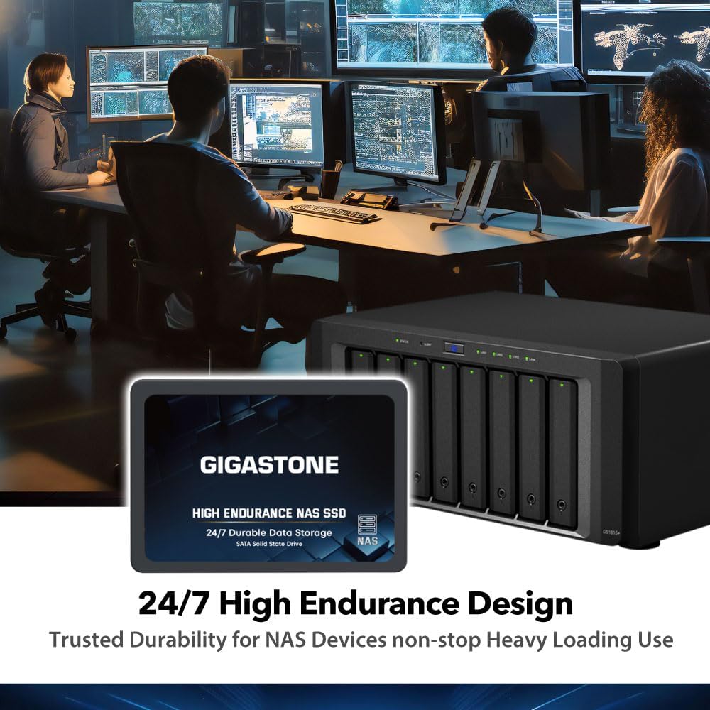 Gigastone 1TB NAS SSD Drive (24-Pack) 24/7 Durable TLC High Endurance RAID Data Storage Network Attached Storage 2.5" SATA Internal Solid State Hard Drives