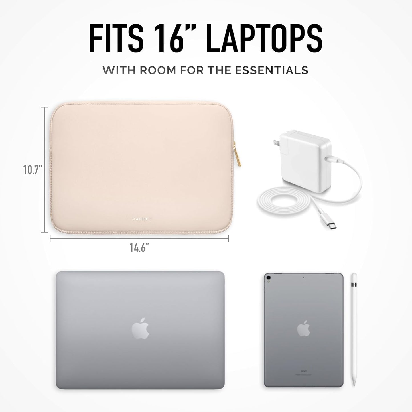 Vandel Slim MacBook Pro 16 Inch Laptop Sleeve, 15.6-16 inch Laptop Case, Protective MacBook Case Sleeve, Dell XPS 16 Cover 15.6 in, HP 15-fc, Lenovo IdeaPad 15, Mac Book Pouch, Computer Carrying Bag