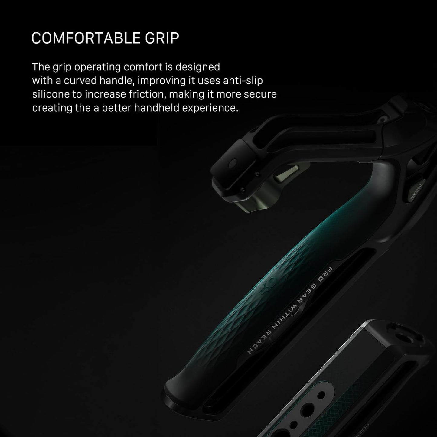 Tilta Xeno Top Handle for Filmmakers & Cameras - Black | Aluminum Alloy and Silicone Build | 1/4″-20 and 3/8″-16 Threads w/Locating Points | Safety Release Pin | Comfortable Handling (Cold Shoe)